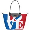 Longchamp Sac Cabas (M) Longchamp X Robert Indiana Blanc Sac A Main Epaule