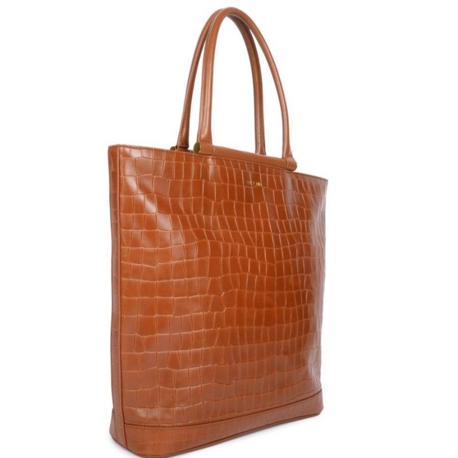 Nat et Nin Sac Shopping Nat Et Nin Edwige Croco Ambre Sac Shopping