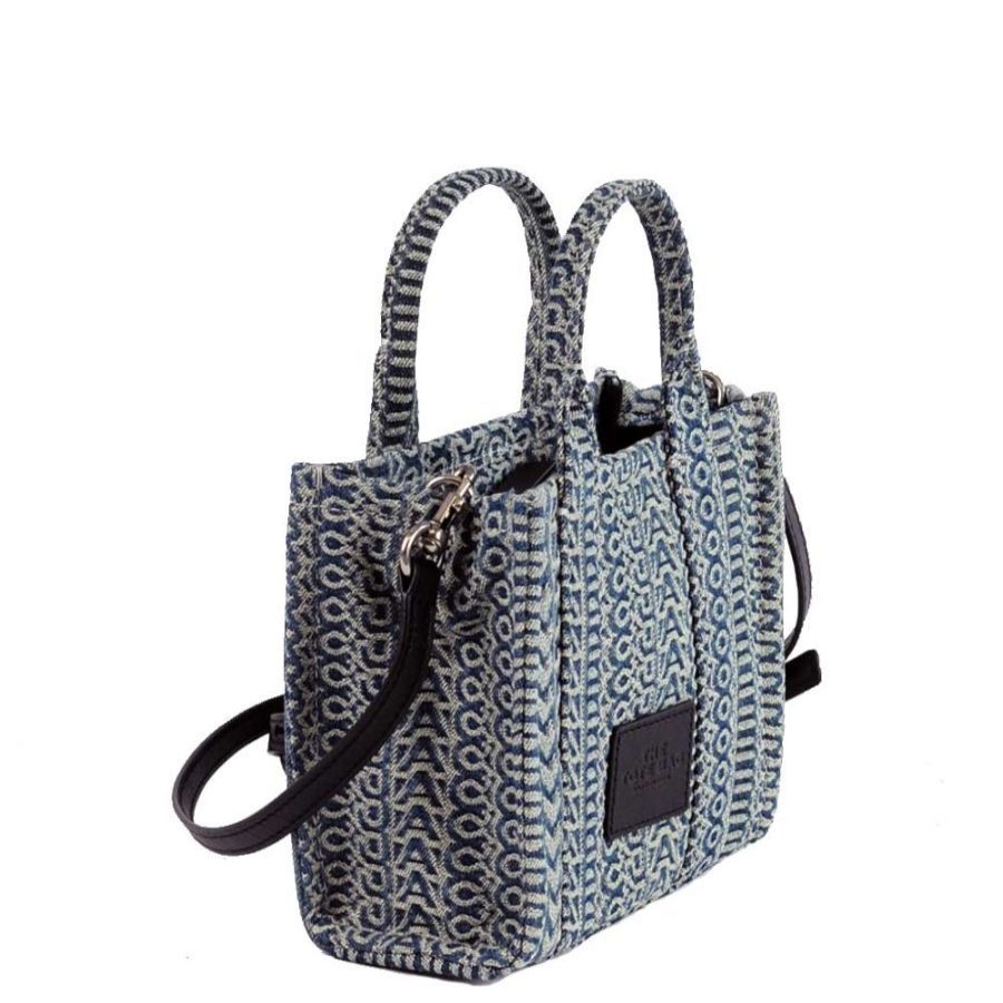 Marc Jacobs The Monogram Denim Micro Tote Bag Marc Jacobs Bleu Sac De Soiree