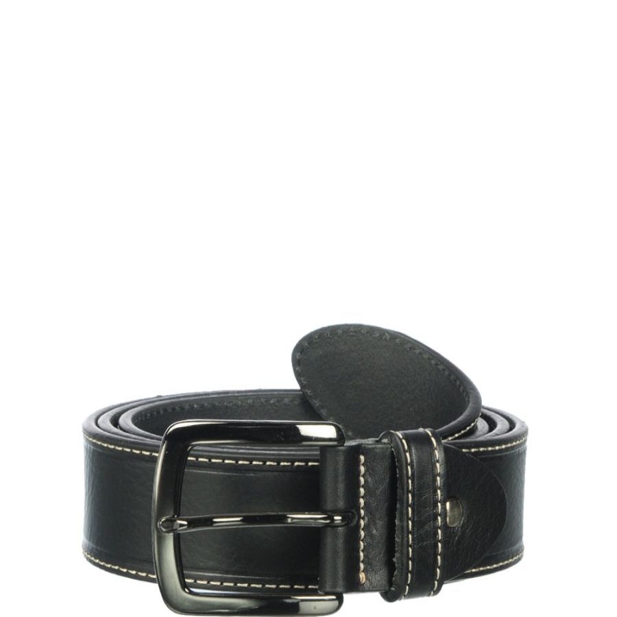 Serge Blanco Ceinture Cuir Ajustable 115 Cm Serge Blanco Surpiquee 999 - Noir Ceinture 1 Boucle