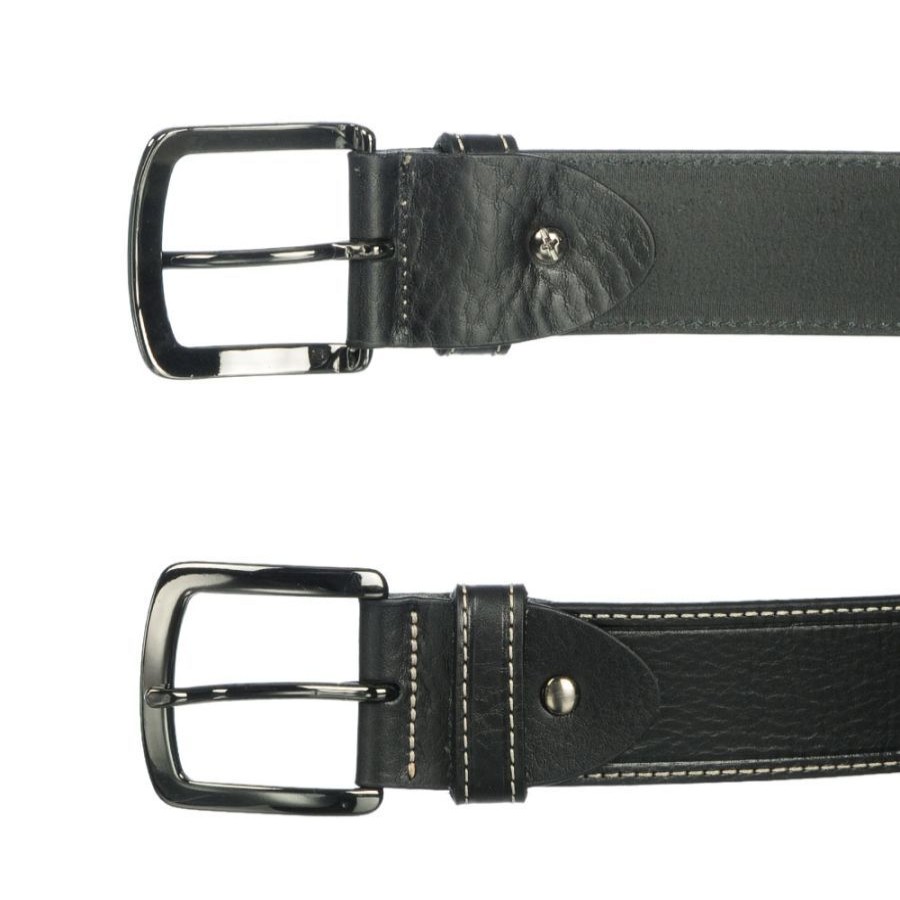 Serge Blanco Ceinture Cuir Ajustable 115 Cm Serge Blanco Surpiquee 999 - Noir Ceinture 1 Boucle