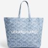 Gérard Darel Cabas (L) Gerard Darel Lola En Denim Monogramme Bleu Sac Shopping