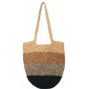 IKKS Panier En Raphia Raye Ikks Beige Sac Shopping