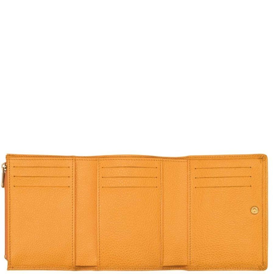 Longchamp Portefeuille Compact Longchamp Le Foulonne Orange Portefeuille