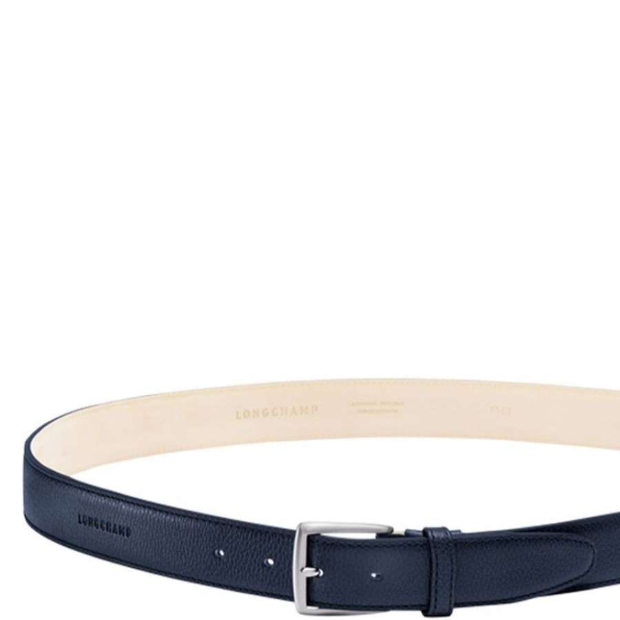 Longchamp Ceinture Homme Ajustable Longchamp Le Foulonne 556 - Navy Ceinture 1 Boucle