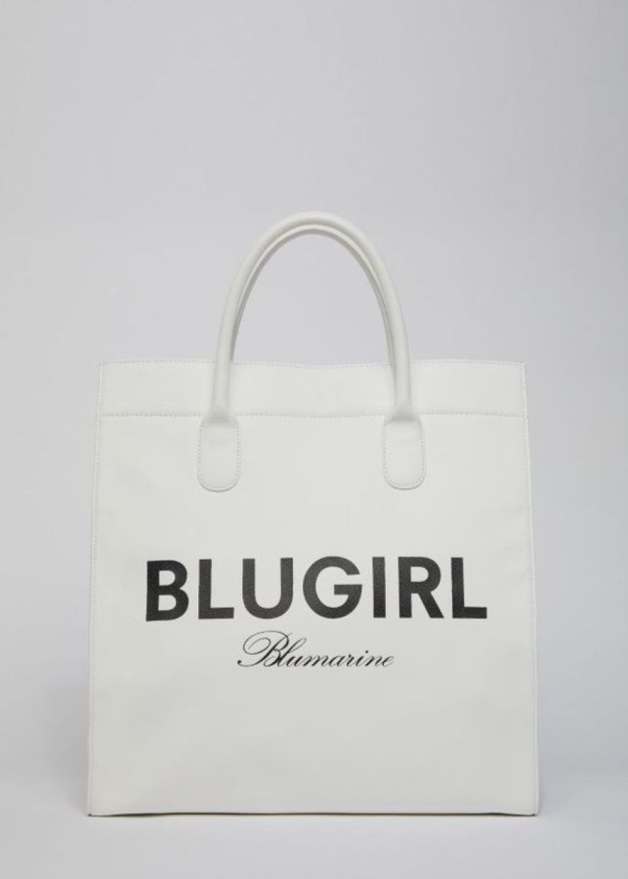 Blugirl Sac Shopping Blugirl Maxi Logo Off White Sac A Main