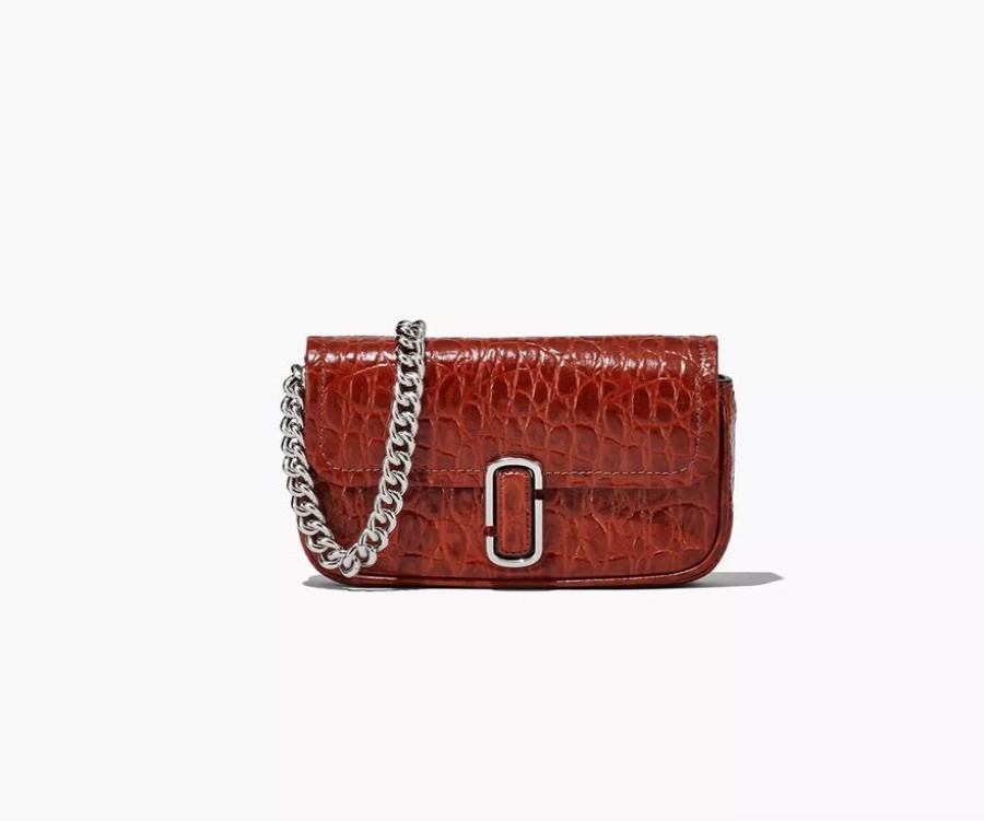 Marc Jacobs The Croc-Embossed Mini Shoulder Bag Marc Jacobs Camel Sac De Soiree