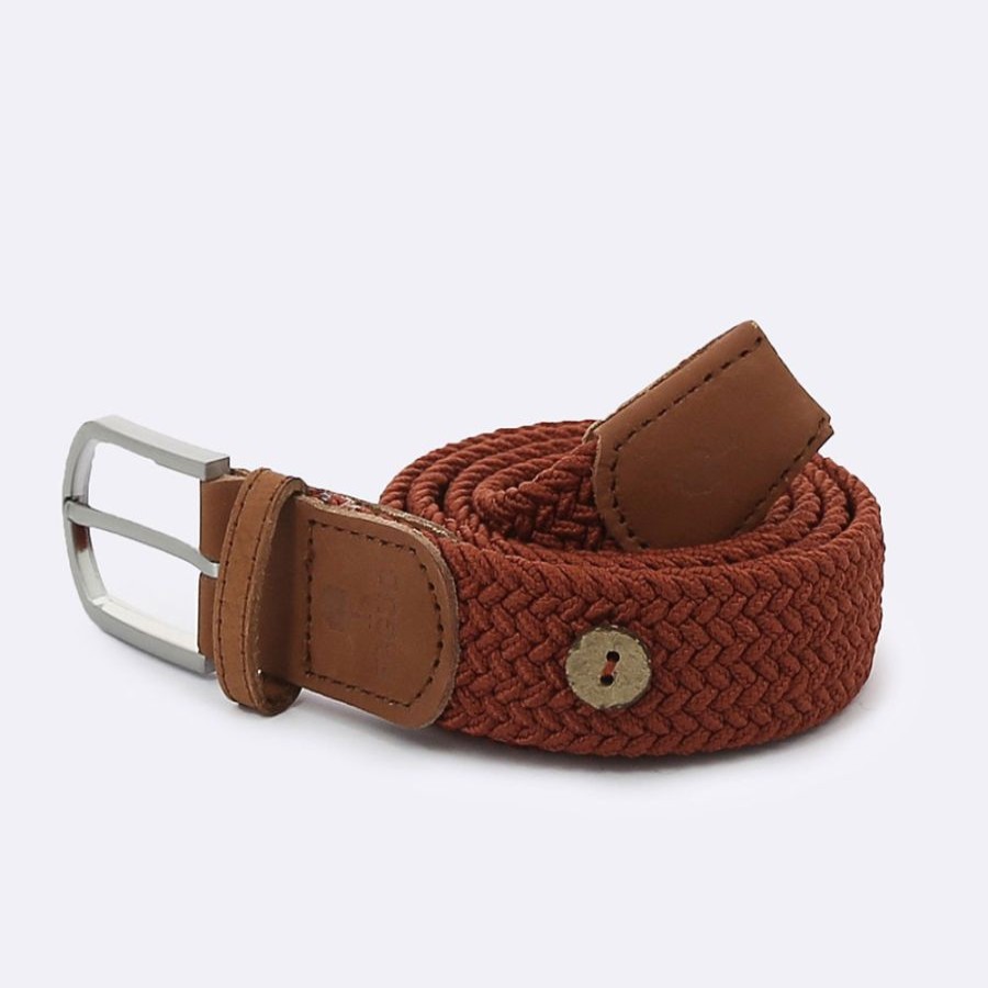 Faguo Ceinture Tressee 110 Cm Faguo Belt Red17 Ceinture 1 Boucle