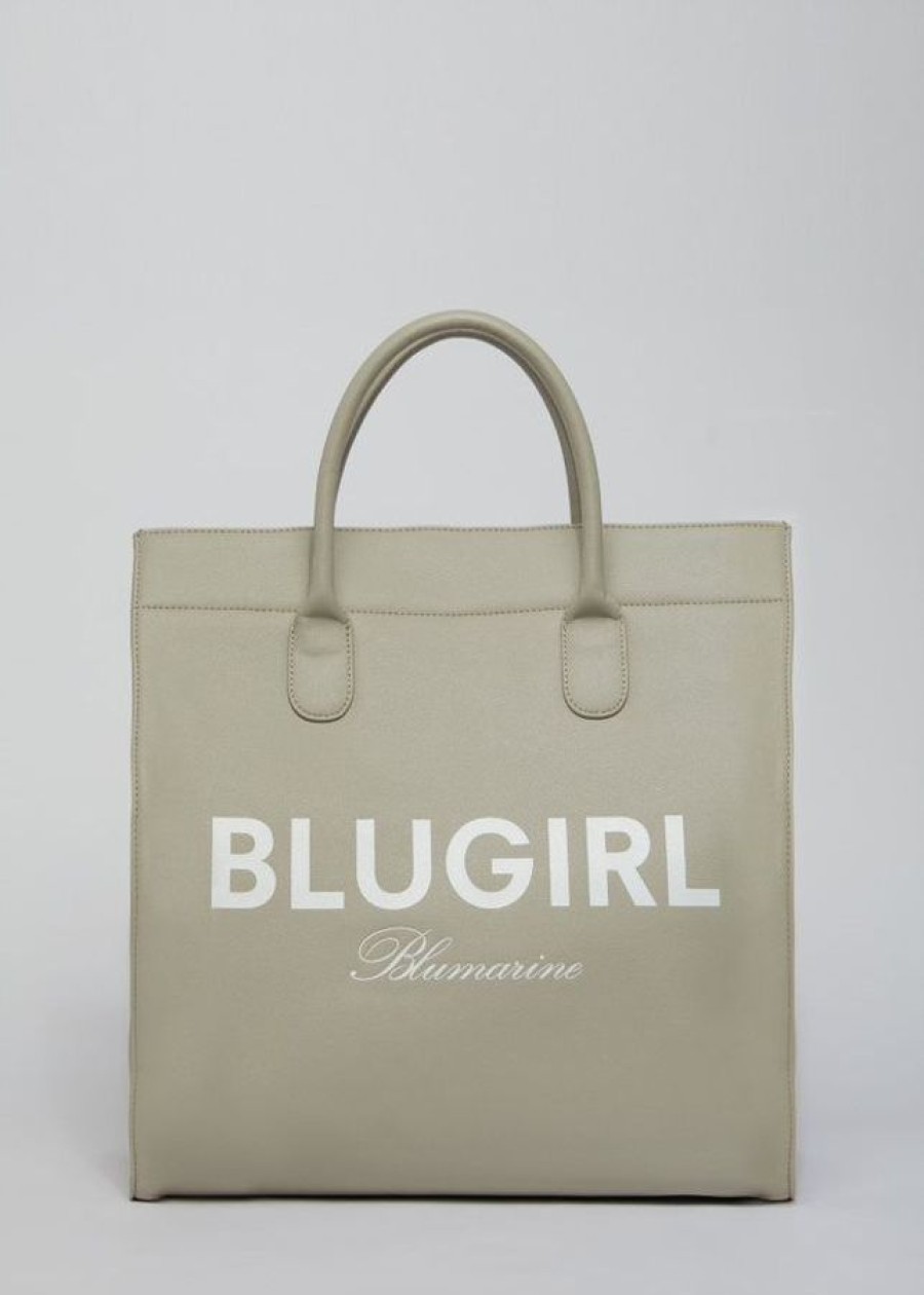 Blugirl Sac Shopping Blugirl Maxi Logo Ciottolo Sac Shopping