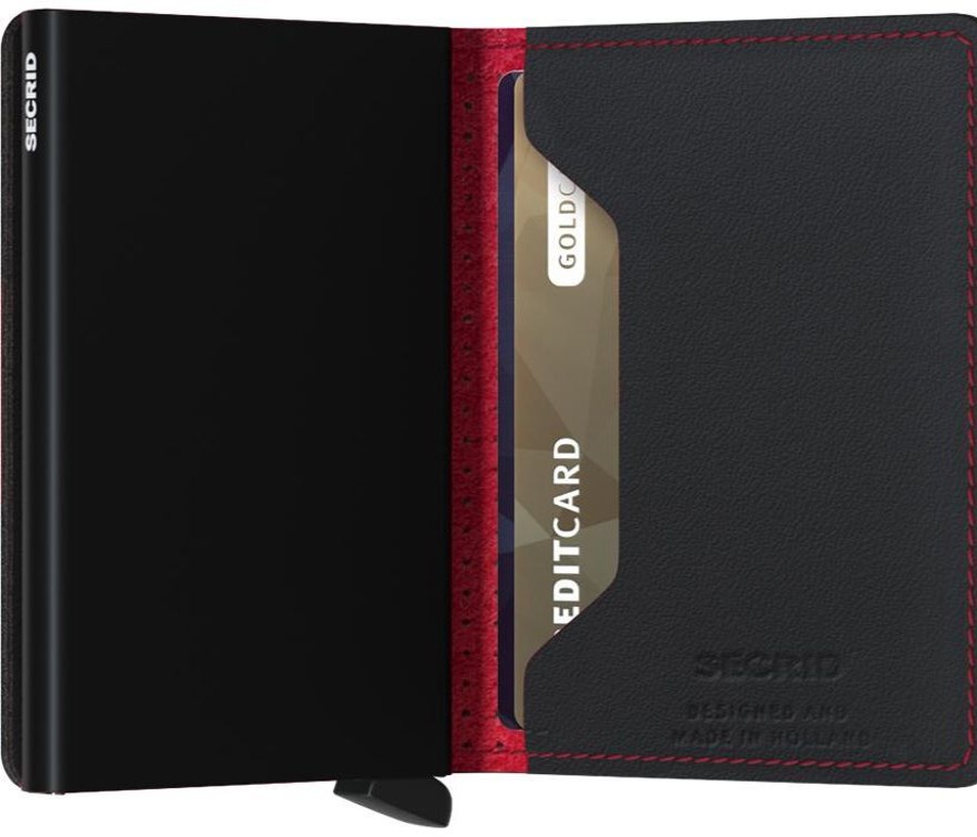 Secrid Porte-Cartes Secrid Slimwallet Perforated Black-Red Porte-Cartes