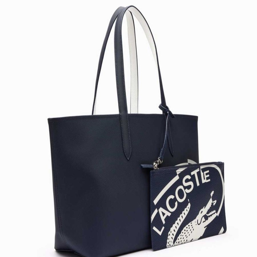 Lacoste Sac Shopping Reversible Lacoste Anna Bleu Marine Sac Shopping