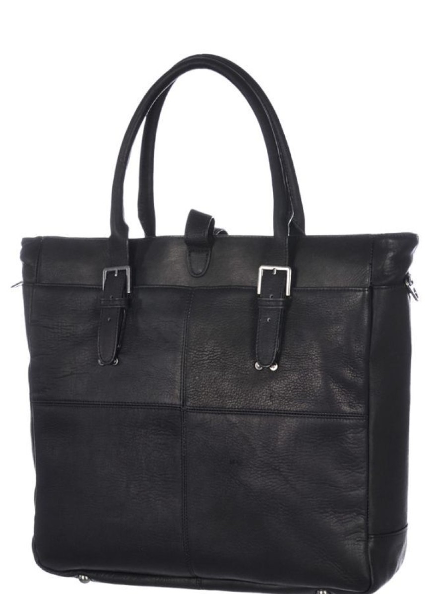 Davidt s Sac Shopping Pc 15" En Cuir Davidt'S Leyden 1 - Noir Sac Shopping