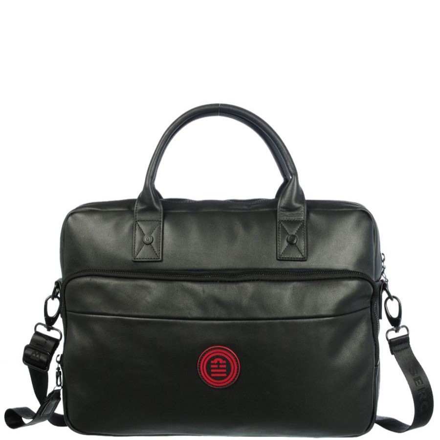 Serge Blanco Sac Ordinateur Serge Blanco Leather 999 - Noir Cartable Business