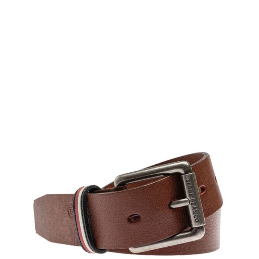 Serge Blanco Ceinture Cuir 115 Cm Serge Blanco 183 - Marron Ceinture 1 Boucle