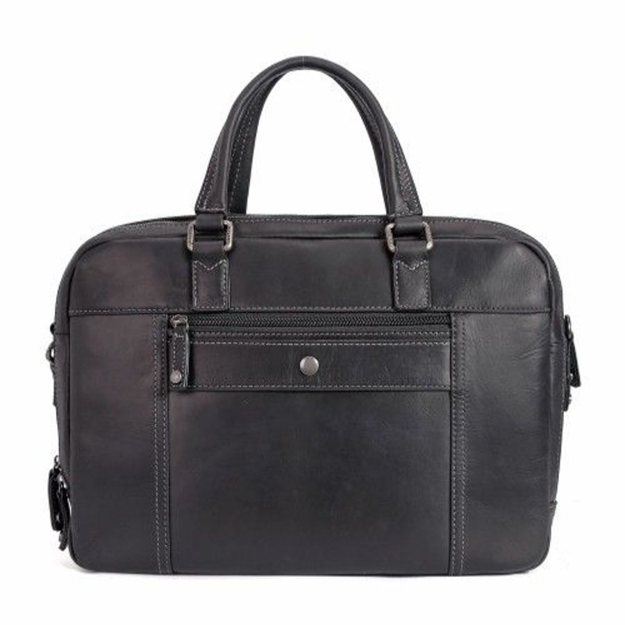 Wylson Serviette Pc 16" Cuir Wylson Rio Noir Cartable Business