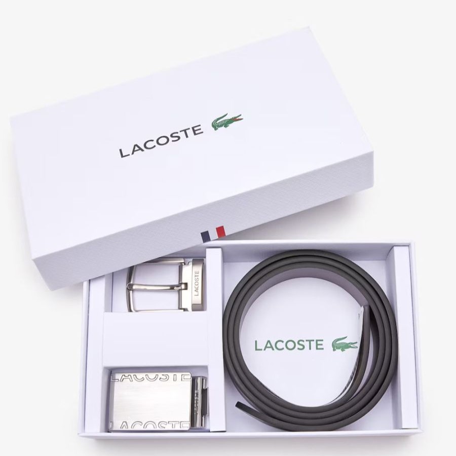 Lacoste Coffret Ceinture 2 Boucles Lacoste Noir Coffret