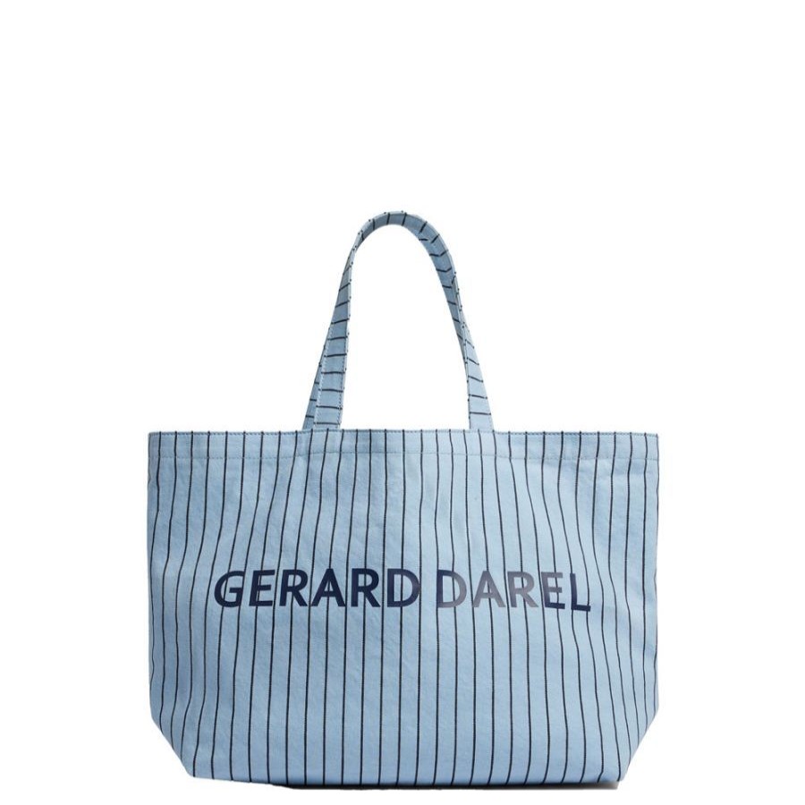 Gérard Darel Cabas En Toile Rayee (M) Gerard Darel Lolita Bleu Ciel Sac Shopping