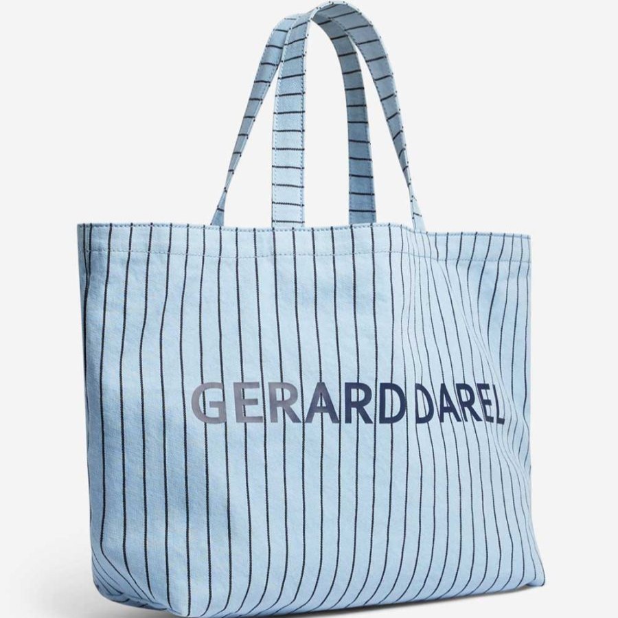 Gérard Darel Cabas En Toile Rayee (M) Gerard Darel Lolita Bleu Ciel Sac Shopping