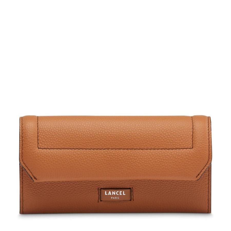 Lancel Portefeuille Slim Lancel Ninon 20 Camel Portefeuille