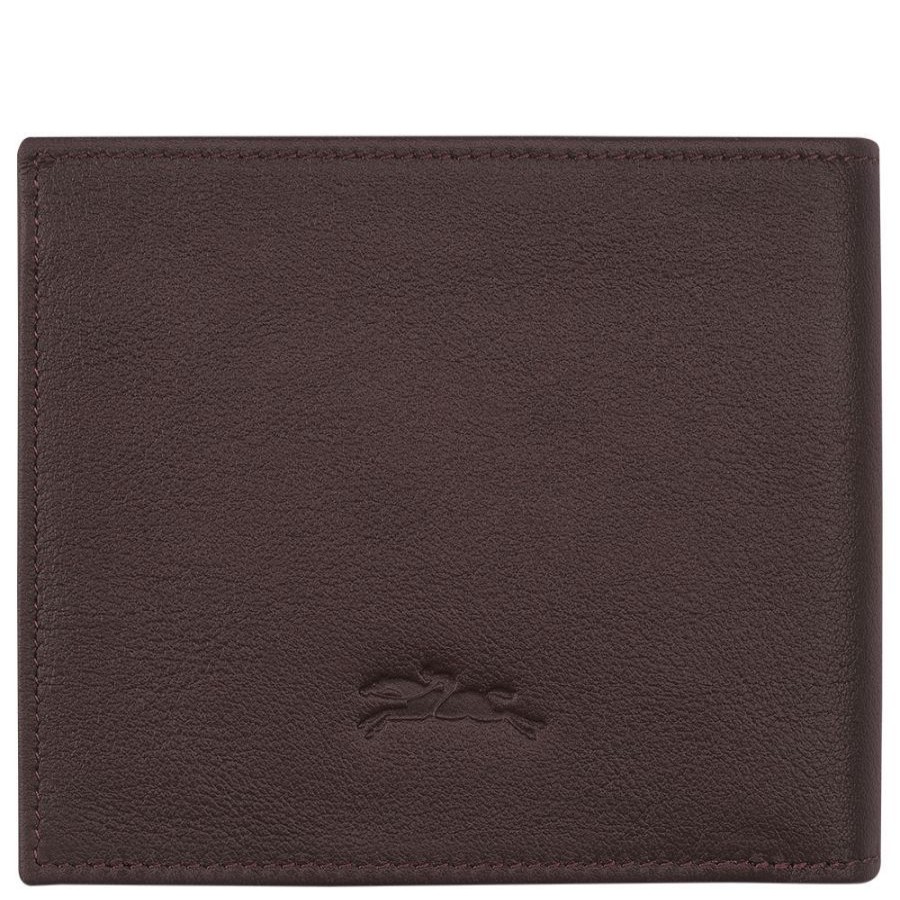 Longchamp Porte-Cartes Cuir Longchamp Sur Seine Marron Portefeuille