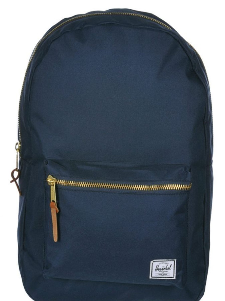 Herschel Sac A Dos Herschel Settlement 00007 - Navy/Tan Synthetic Leather Lycee Et Plus